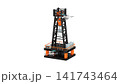 Two drones scanning an oil drilling rig with scanners 141743464
