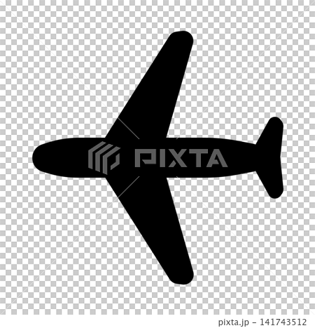 ベクター飛行機のシンプルな黒アイコン ベクター飛行機のシンプルな黒アイコン 141743512