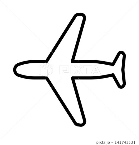 ベクター飛行機のシンプルな白黒アイコン 141743531