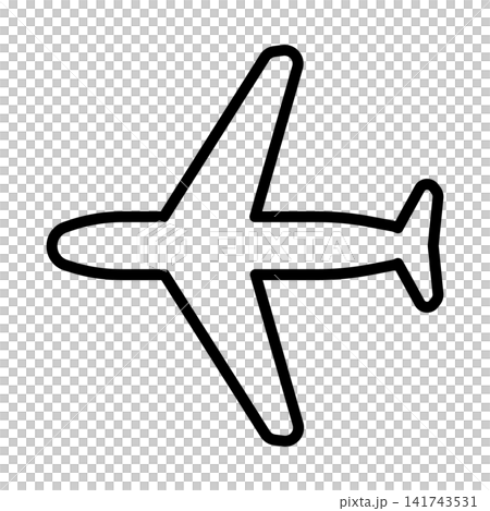 ベクター飛行機のシンプルな白黒アイコン 141743531