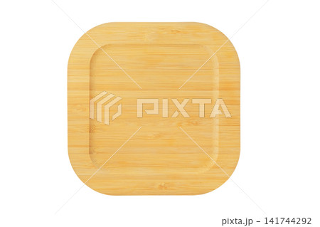 No plastic. Eco friendly. Top view. Wooden tray isolated on white background. Serving plate. No plastic. Eco friendly. Top view. Wooden tray isolated on white background. Serving plate. 141744292