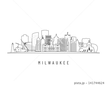 Detailed Milwaukee skyline vector illustration. 141744624