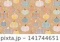 Pumpkin Cute Hand Drawn Plaid Gingham Texture Autumn Pastel Kraft Paper 141744651