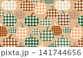 Pumpkin Cute Hand Drawn Plaid Gingham Texture Autumn Pastel Kraft Paper 141744656
