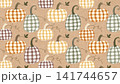Pumpkin Cute Hand Drawn Plaid Gingham Texture Autumn Pastel Kraft Paper 141744657