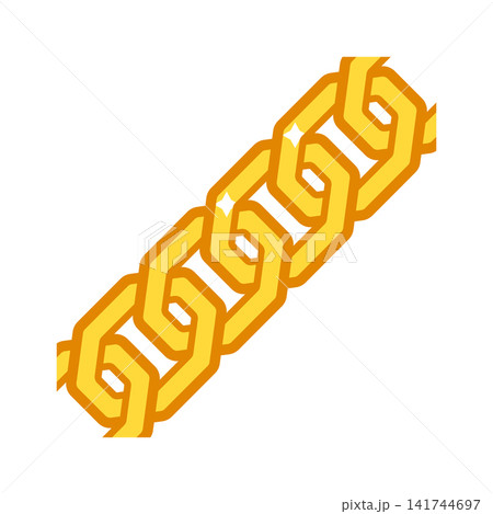 Gold chain. Stylized illustration icon. Image for jewelry shop. Gold chain. Stylized illustration icon. Image for jewelry shop. 141744697