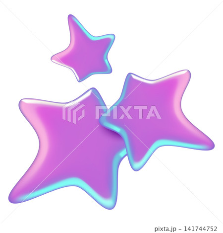 Stars purple gradient 3D y2k sticker fantasy space concept shape isolated on white background Stars purple gradient 3D y2k sticker fantasy space concept shape isolated on white background 141744752