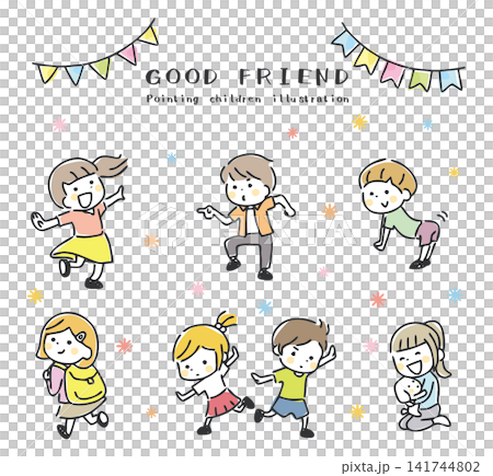 Illustration of cheerful children Illustration of cheerful children 141744802