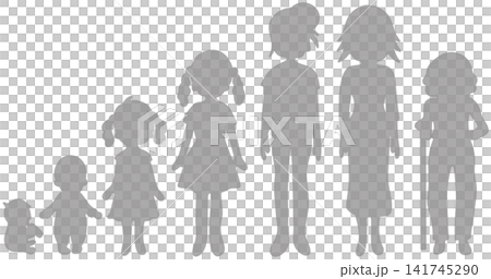 woman growth silhouette woman growth silhouette 141745290