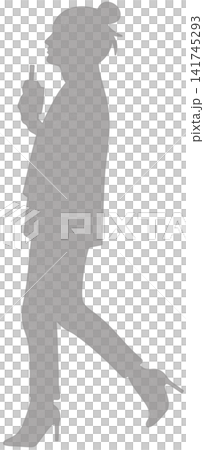 silhouette of a woman wearing high heels 141745293