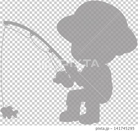 silhouette of a fisherman silhouette of a fisherman 141745295