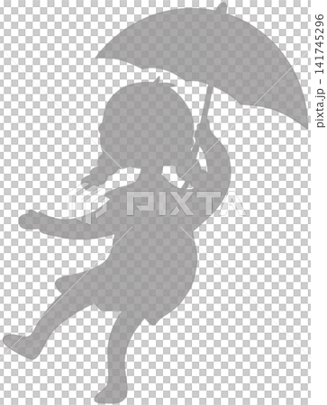 silhouette of a person holding an umbrella silhouette of a person holding an umbrella 141745296