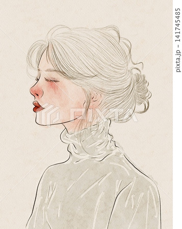 portrait of a beautiful young woman portrait of a beautiful young woman 141745485