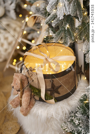 Bright Holiday Interior Design with Illuminated Trees and Toys Bright Holiday Interior Design with Illuminated Trees and Toys 141745838