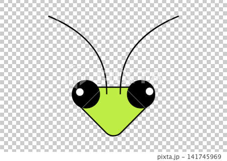 Illustration of a green praying mantis face Illustration of a green praying mantis face 141745969