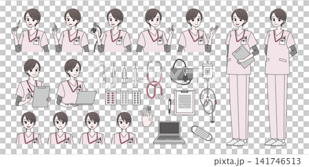 女性護士插畫素材包 2 女性護士插畫素材包 2 141746513