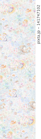 Soft dreamy watercolor floral seamless patterns collection 141747102