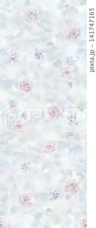 Soft dreamy watercolor floral seamless patterns collection 141747165