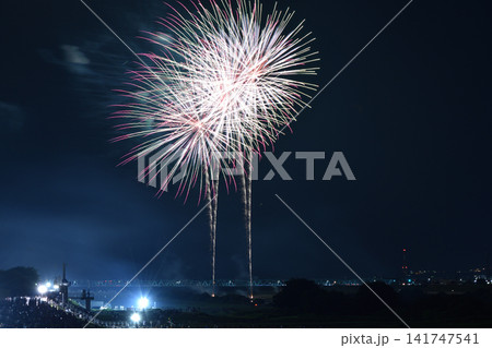夏の夜空に咲く大輪の花火 夏の夜空に咲く大輪の花火 141747541
