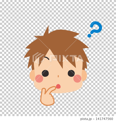Illustration of a cute little boy with a questioning expression on a white background (clip art) Illustration of a cute little boy with a questioning expression on a white background (clip art) 141747560