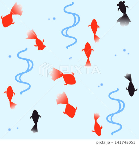 壁紙：金魚と波紋 141748053