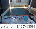 真砂土を使った庭の整地と人工芝DIY 141748569