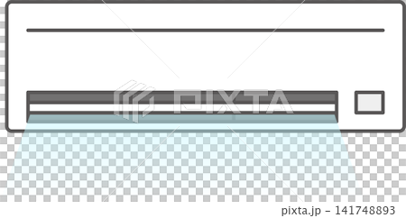 Vector illustration of a wall-mounted air conditioner in cooling mode (front view) Vector illustration of a wall-mounted air conditioner in cooling mode (front view) 141748893
