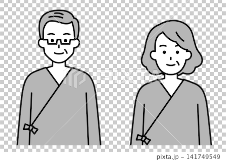 身穿病號服的老人們 身穿病號服的老人們 141749549