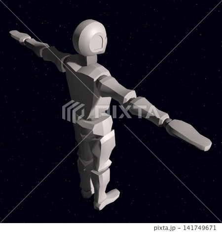 3D illustration of humanoid prototype 141749671