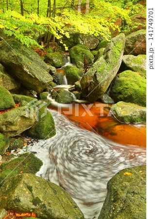 Waterfall on Black creek in Czech republic Waterfall on Black creek in Czech republic 141749701