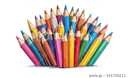 Colorful drawing pencils standing illustrating creativity concept Colorful drawing pencils standing illustrating creativity concept 141750211