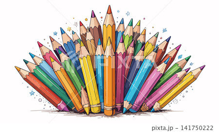 Colorful pencils standing up, illustrating creativity concept Colorful pencils standing up, illustrating creativity concept 141750222