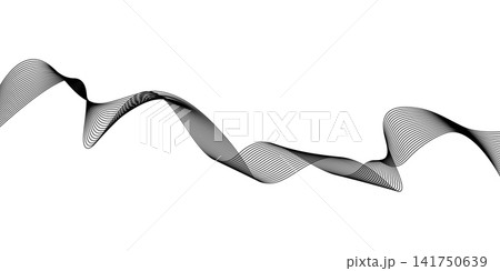 Abstract black line wave pattern isolated on white background 141750639