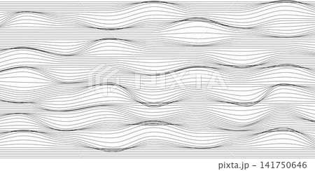 Abstract linear wave background texture design with thin black lines 141750646