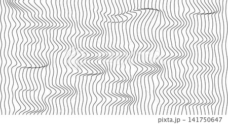 Abstract linear wave background texture design with thin black lines 141750647