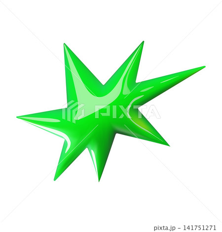 Glossy green starburst spiky abstract vector element 141751271