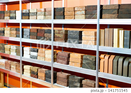 Samples of bricks at exhibition Samples of bricks at exhibition 141751545