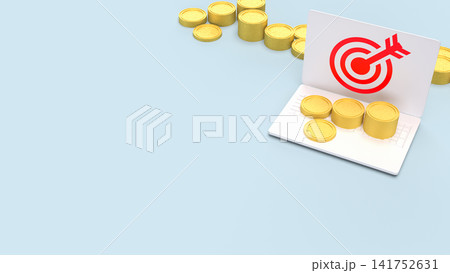 Financial Success Target With Gold Coins and Digital Growth 3d render. Financial Success Target With Gold Coins and Digital Growth 3d render. 141752631