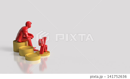Businessman Planning Investment With Interest Rate Concept 3d render. Businessman Planning Investment With Interest Rate Concept 3d render. 141752636