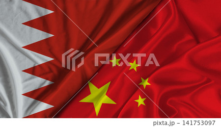 Bilateral relations between Bahrain and China. Flag of Bahrain and China 141753097