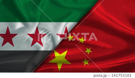 Bilateral relations between Syria and China. Flag of Syria and China 141753101