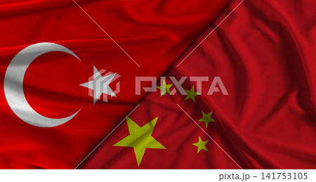 Bilateral relations between Turkey and China. Flag of Turkey and China Bilateral relations between Turkey and China. Flag of Turkey and China 141753105