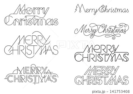 Set of Merry Christmas calligraphy isolated Set of Merry Christmas calligraphy isolated 141753408