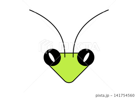 つり目をしたカマキリの顔のイラスト つり目をしたカマキリの顔のイラスト 141754560