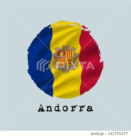 Andorra flag created with circular brushstrokes. Andorra flag created with circular brushstrokes. 141755277