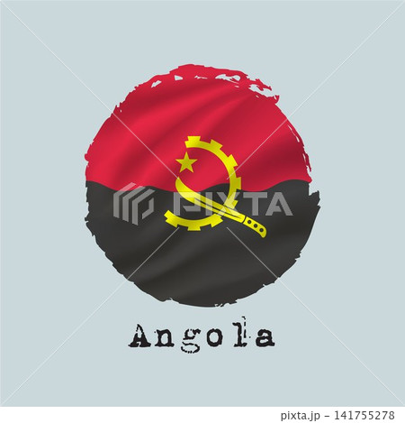 Angola flag created with circular brushstrokes. 141755278