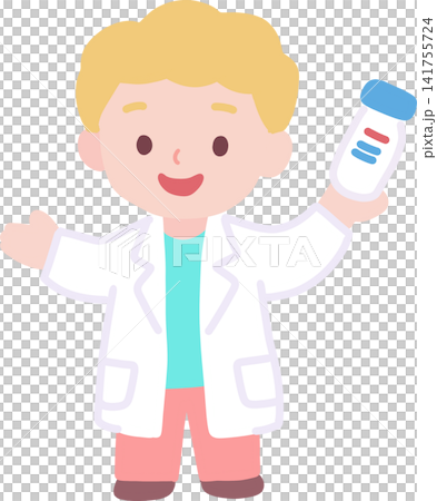 Doctor Holding Medicine Bottle Doctor Holding Medicine Bottle 141755724