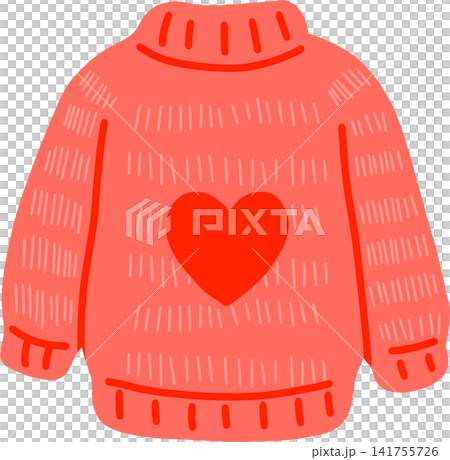 Red Knit Sweater with Heart Red Knit Sweater with Heart 141755726