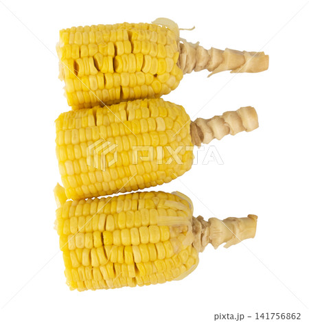 sweetcorn isolated on white bakground sweetcorn isolated on white bakground 141756862