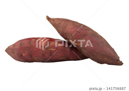 Japanese sweet potato isolated on white background 141756887
